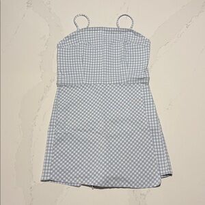 Garage Romper Dress White and Blue, size Medium but fits small